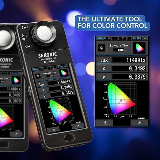 Sekonic C-7000 Spectrometer Spectrum Analyzer Bundle Kit - Portable Handheld Tool for Precision Color Control & Interpretation for Home, Designer's Firm, Engineering Lab & Industrial Use