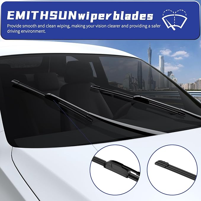 OEM QUALITY 26" + 19" Premium All-Seasons Stable And Quiet Windshield Wiper Blades(Set of 2)