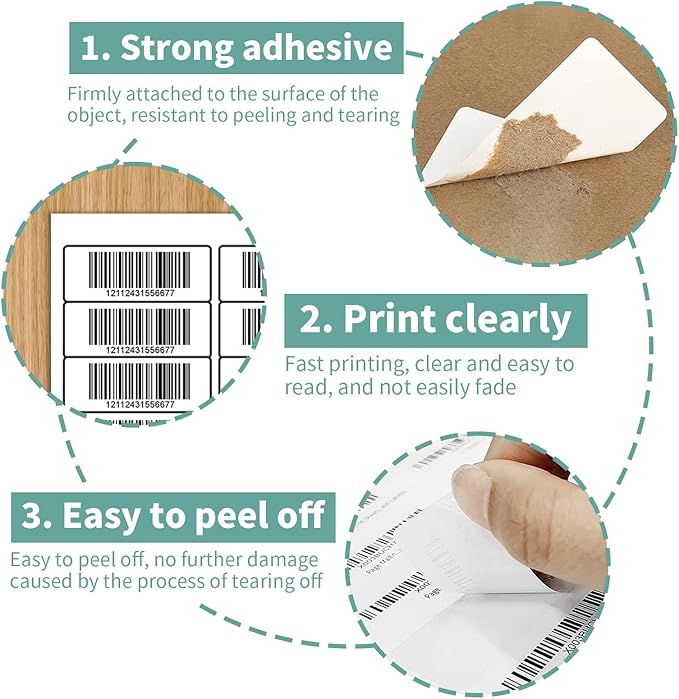 200 Sheets 6000 Labels Shipping Return Address Labels for Laser & Inkjet Printers, 1" x2-5/8 White Shipping Labels, 30 Up Labels Printable Mailing Address Label