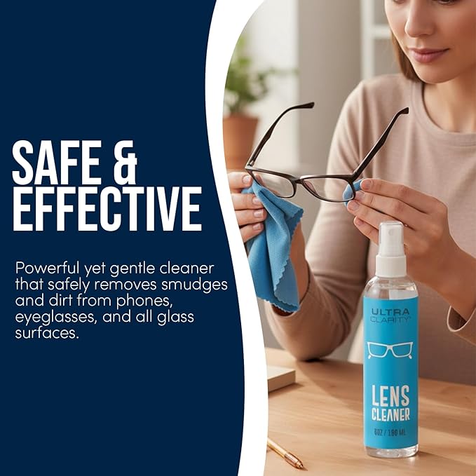 Powered by Nano Magic Eyeglass Lens Cleaning Spray 6 oz (24-Pack) | Professional Grade Formula, Silicone-Free | for Glasses, Phone, Electronic Screens, Optic Surfaces, Coated Surfaces