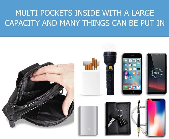 Tactical Molle Pouch, Universal EDC Waist Bag Belt Pouches, Outdoor Belt Bags Gear Tool Gadget Pocket with Cell Phone Holster