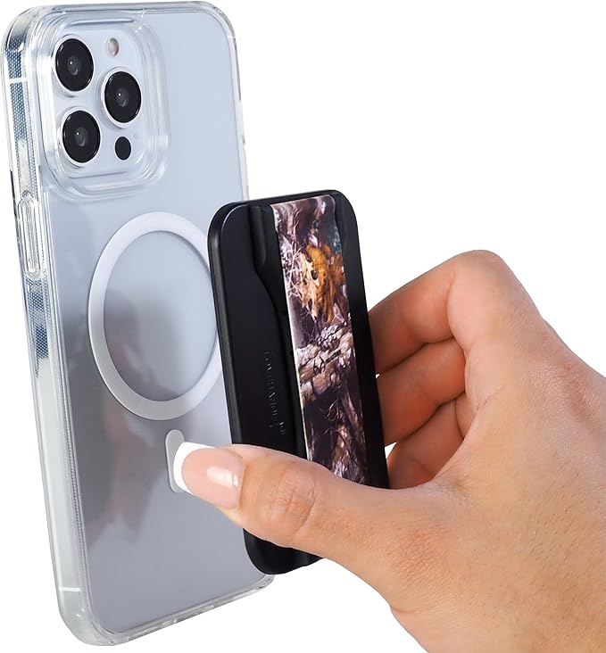 LoveHandle PRO MagSafe Compatible Magnetic Phone Grip w/Kickstand - Mount, Strap and Stand for Smartphone and Tablet - MagSafe Ring Included - Fits All Devices - Realtree Edge Camo