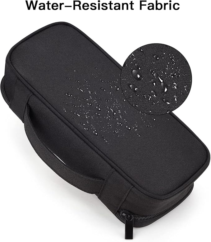 Cable Organizer Bag, Electronic Organizer Travel Case for Charger & Cords, Travel Accessories, Portable Power Bank (Black)