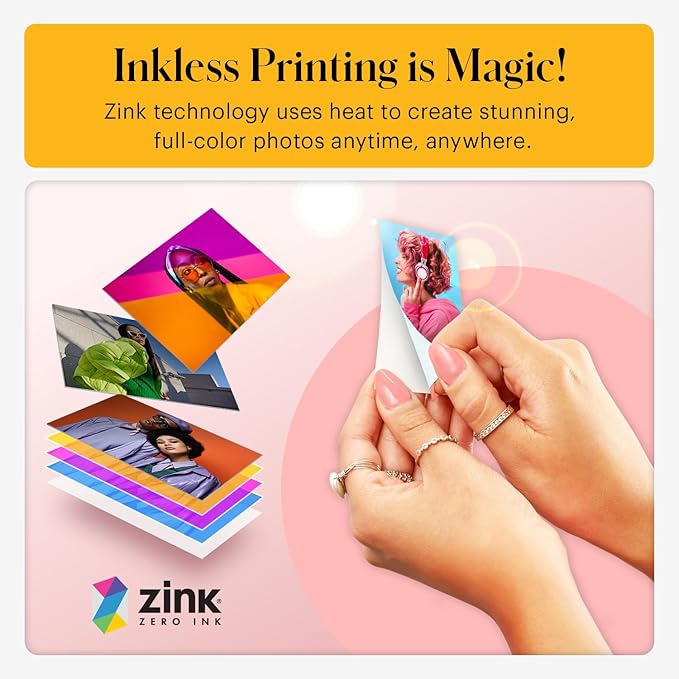 Kodak Smile+ 2-in-1 Digital Instant Print Camera & Wireless Bluetooth Photo Printer - 10MP, Special-Effect Rotating Lens, Zink 2x3” Sticky-Back Photos, Print via Fun App from Smart Devices - Pink