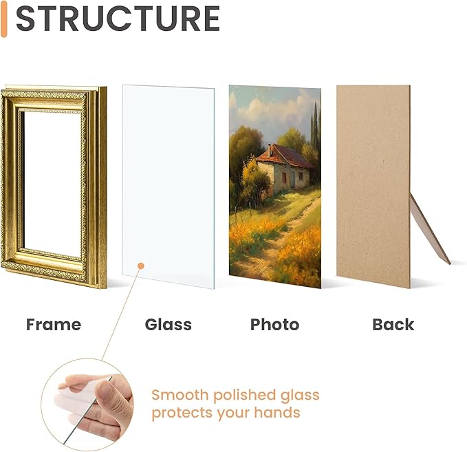 upsimples 8x10 Picture Frame with Real Glass, Ornate Vintage 8 x 10 Photo Frames for Wall Decor or Tabletop Display, Gold, 2 Pack