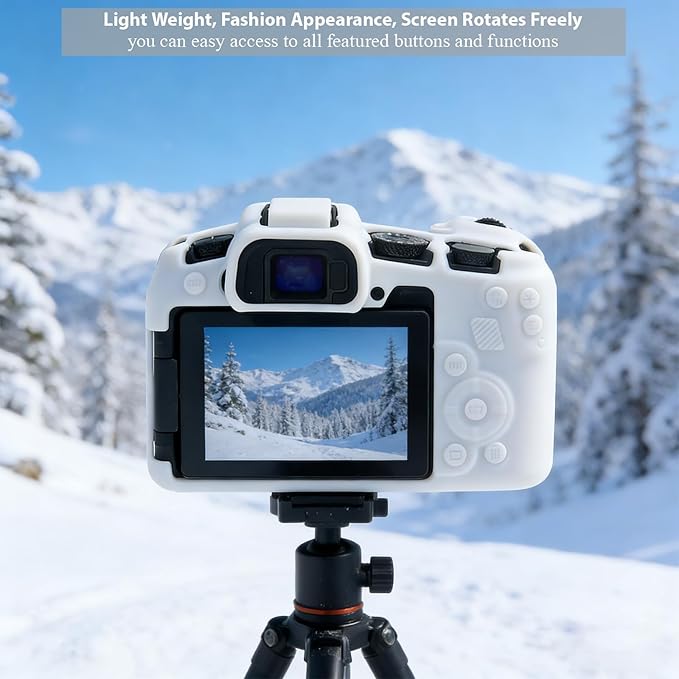 Frevyve Case for Canon EOS RP Body Camera, Skin, Anti-Scratch, Lightweight Sleeve, Soft Silicone Rubber Protective Case Cover for EOS RP Mirrorless Digital Camera Accessories (White)