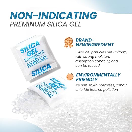 200PCS 2g Silica Gel Packets, Moisture Absorbers Desiccant Packs for Storage, Clothes, Shoes, Electronics, 3D Printer Filament, Jewelry, Spices, Safes, Tools