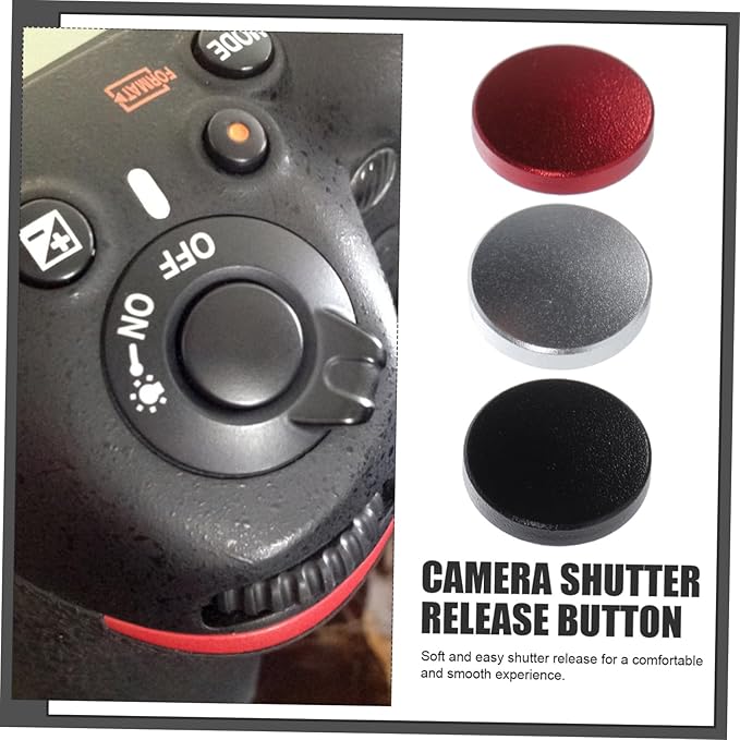 POPETPOP 3Pcs Aluminum Alloy Camera Shutter Release Button Lightweight Soft Easy Installation for Camera Models Stylish Colors for Unique Compositions