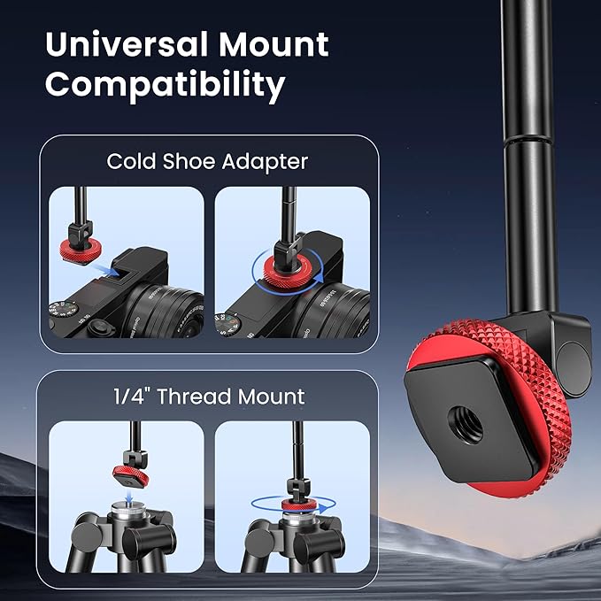Itramax Magnetic Phone Tripod Mount,360° Rotatable Mag/safe Cold Shoe Tripod Phone Adapter Holder with 1/4" Threaded Hole for iPhone 17 Pro Max 16 15 Plus 14 13 12,Samsung,Canon Nikon Sony DSLR Camera