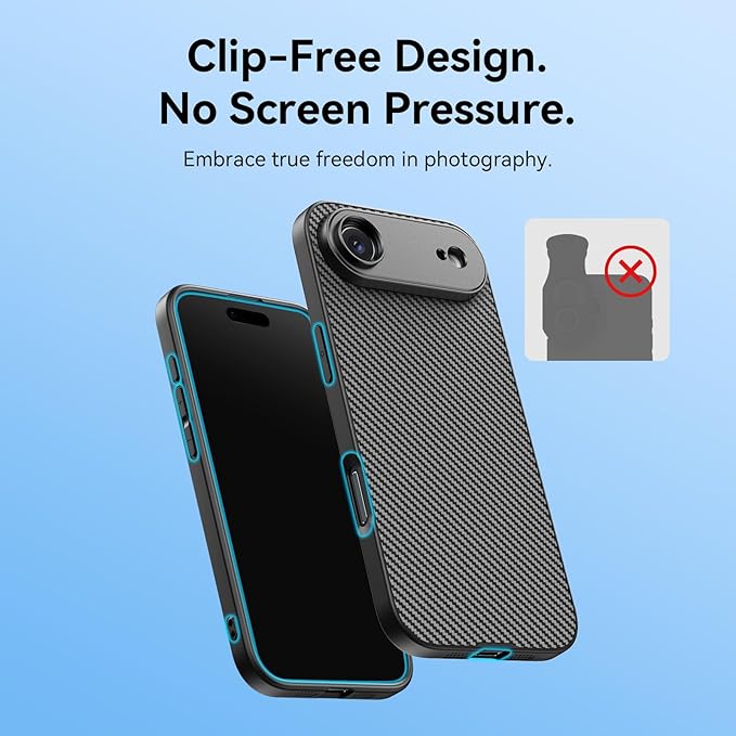 APEXEL 17mm Thread Lens Phone Case Compatible for iPhone Air, Compatible with All Telephoto & Macro Lenses, Durable Protective Cover Black