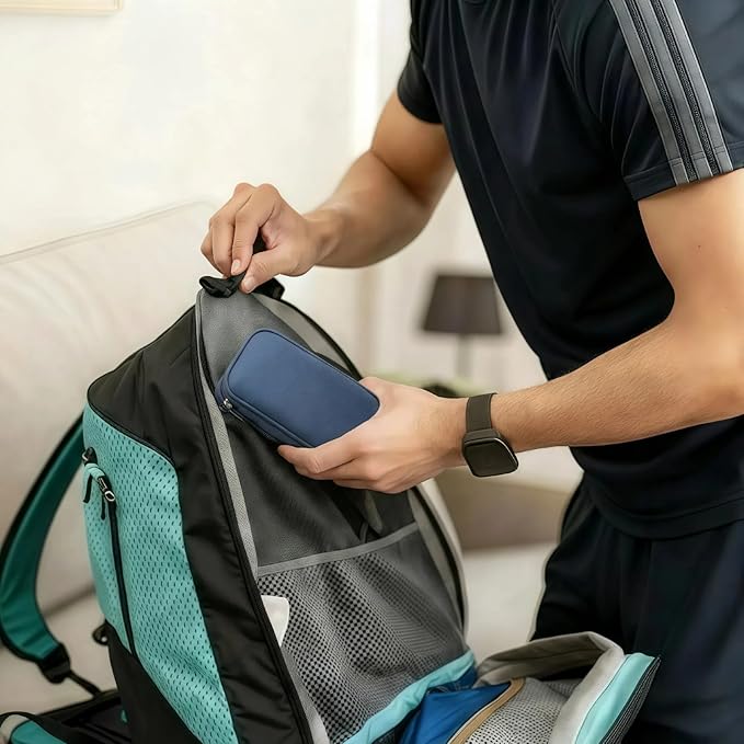 Portable Waterproof Double Layers All-in-One Storage Bag, Travel Cord Organizer，Electronics Accessories Organizer Pouch Bag for Accessories,Charger, USB Cable, Gadget (navy blue)