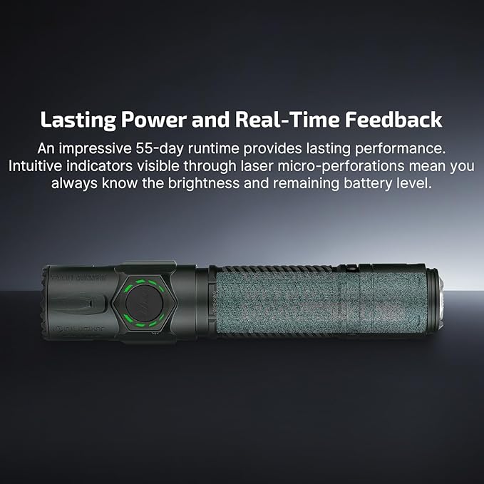 OLIGHT Warrior Ultra 2500 Lumens Tactical Flashlight, Compact Dual Switches Rechargeable Bright Light with Proximity Sensor, Suitable for Emergency, Outdoor, Searching (Stealth Grey)