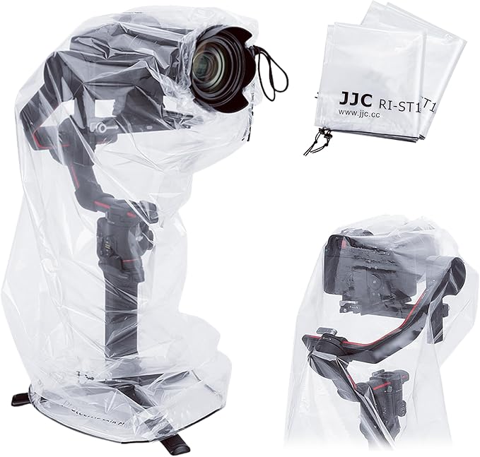 2 Pcs Camera Rain Coat for DSLR Cameras & Stabilizer, Clear Gimbal Stabilizer Rain Cover for DJI RS 4 Pro RS4 RS 3 Mini Pro,RSC 2,RS 2,Ronin-SC S, Weebill 3S,Crane 4 M 3S 2S Plus, Rain & Dust Sleeve