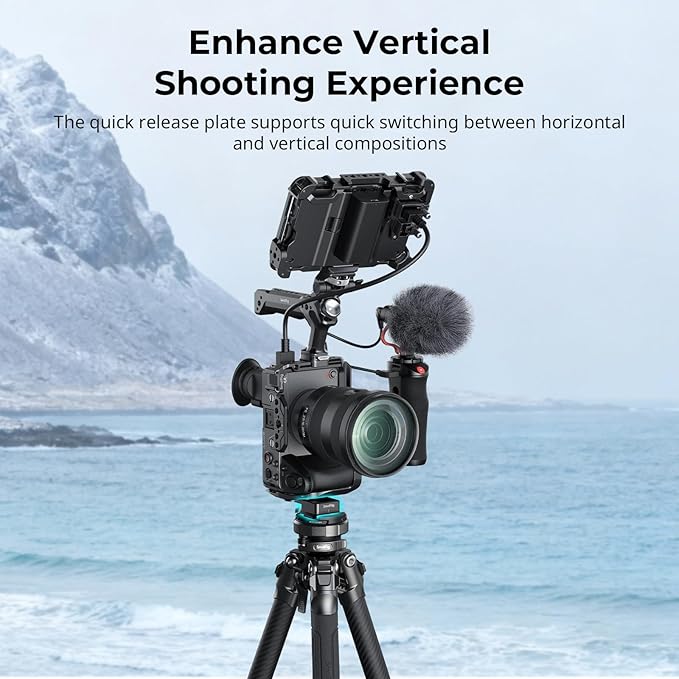 SmallRig Quick Release Plate for Arca-Type, Universal Baseplate with 1/4''-20 Screw, for Camera Cages, for Vertical Shooting - 5802