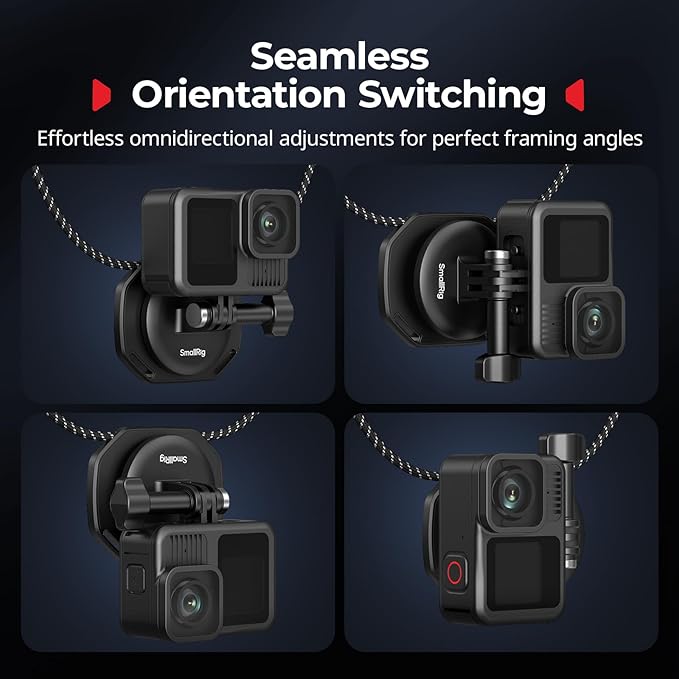 SMALLRIG Magnetic Neck Mount for Action Cameras, Quick Release Chest Mount with Strap, POV Vlogging for GoPro Hero 13/12/11/10/9, for DJI Osmo 360/Nano/Action 6/5 pro/4/3, for Insta360 Ace Pro 2-5360