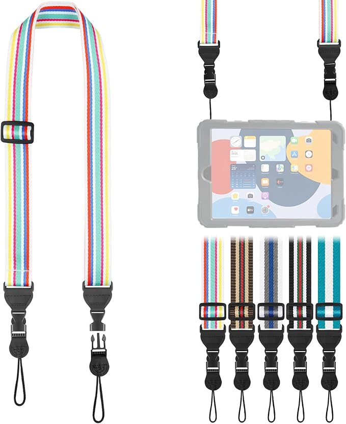 Adjustable Shoulder Strap, Comfortable for Camera Neck Lanyard iPad Strap iPad Strap for iPad, Camera, Binocular, Crossbody, Tablet, Laptop, Binocular, Luggage Bag(Multi-Color A42)