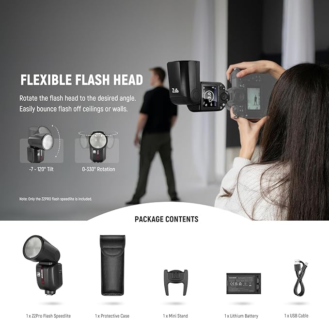 NEEWER Z2PRO-F 2.4G TTL Round Head Flash Speedlite Compatible with Fujifilm, Wireless Compatible with Godox, 76Ws 1/8000s HSS, Upgraded UI, TTL/M TCM Switch, 7.2V/3000mAh Battery, 600 Full Power Flash