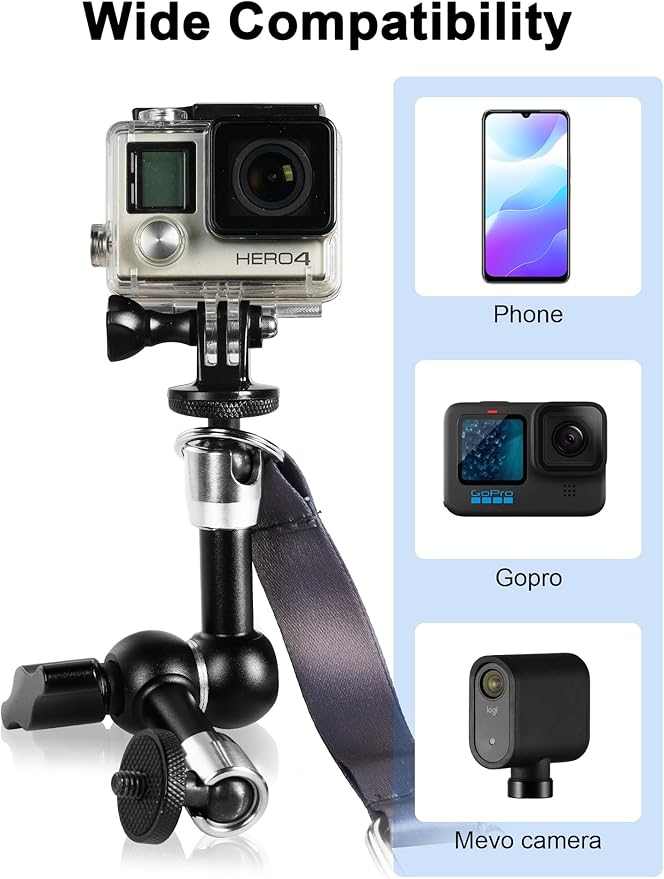 Selens Fence Mount Live Streaming Kit for Mevo Start,Gopro,Chain Link Fence Mount with Storage Bag for Gamechanger at Baseball,Softball Field