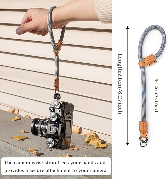 VOVMOEYA Rope Camera Wrist Strap,Camera Hand Strap Compatible with A6400 A6000 A7 IV,for Fujifilm X100V for Nikon Zf Z30 for Canon EOS R6 R7 R8 R10 Camera Wrist Straps for dslr - Grey