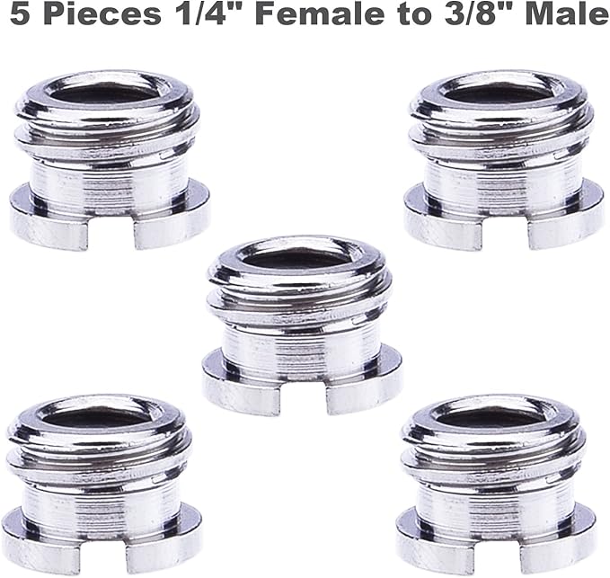 1/4 Inch and 3/8 Inch Converter Threaded Screws Adapter Mount Set for Camera/Tripod/Monopod/Ballhead, 21 Pieces