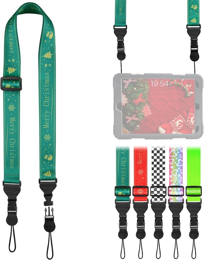 Christmas iPad Strap, Adjustable Camera Neck Strap, Comfortable Shoulder Strap for Bags, Cellphone Tablet, Camera, Binocular, An Excellent Christmas Gift Choice -Green