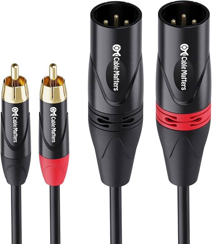 Cable Matters Dual RCA to XLR Unbalanced Interconnect Cable - 10ft, XLR to RCA Cable, Male to Male