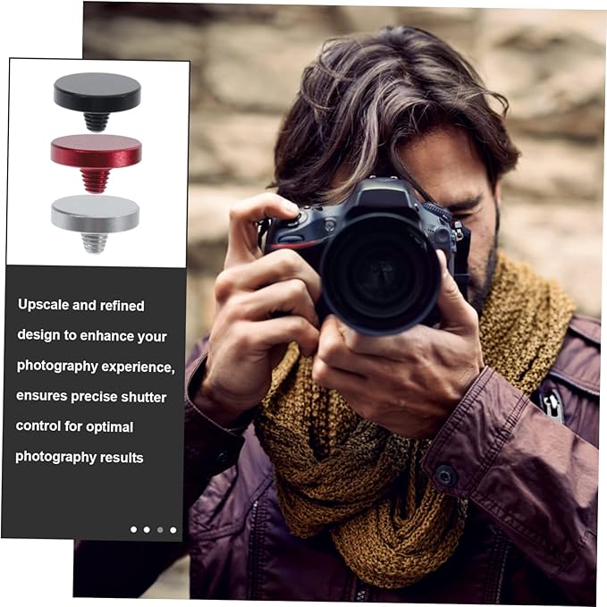 3Pcs Aluminum Alloy Flat Shutter Release Button for Enhanced Camera Control Upscale Reduce Shake and Image Clarity Compatible with Various Cameras