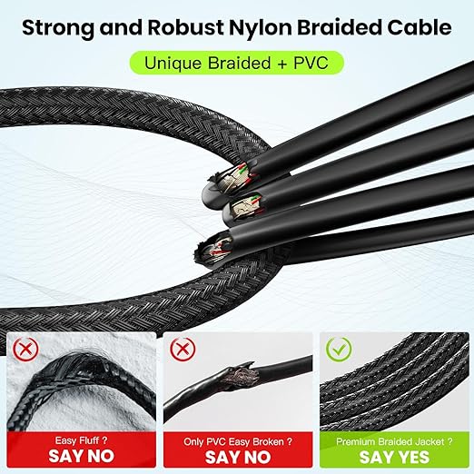XLR Cable 6ft 2 Pack, Male to Female XLR Microphone Cable, Gold-Plated 3-Pin Oxygen-Free Copper (OFC) Shielded Nylon Braided Mic Cord for Mixer, Speaker Systems, 6 Foot