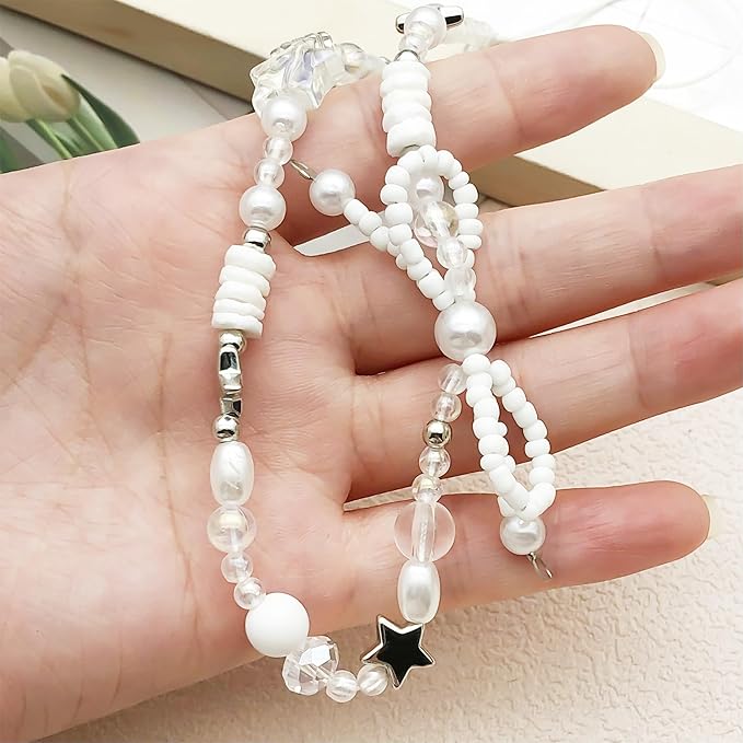 Beaded Camera Wrist Strap Cute Digital Camera Charm Lanyard Phone Chain Keychain Beaded Phone Lanyard Bag Charm