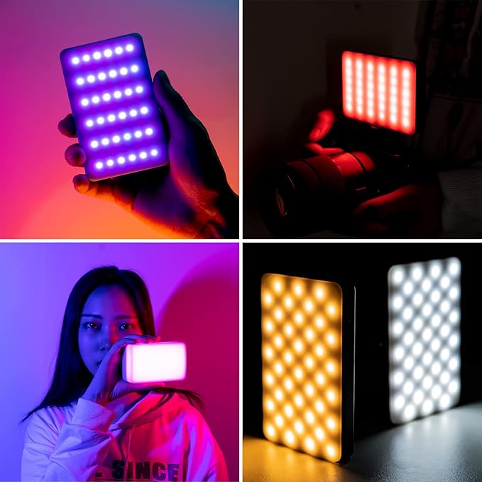 VIJIM VL120 RGB Video Light, Portable LED Camera Light Panel 0-360 Full Color, CRI 95+ 2500-9000K LED 3100mAh Rechargeable DSLR Lighting for Vlogging, Photography, Video Conference