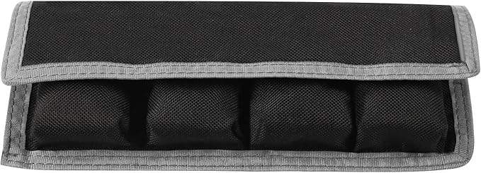 Meking DSLR Battery Case Holder Storage Bag (4 Pocket) for AA/AAA Battery and LP-E6 LP-E8 LP-E10 LP-E12, EN-EL14 EN-EL15, NP-FW50 NP-F550 NP-FM500H (Gray)