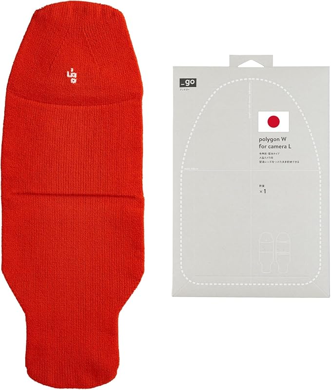 PACKING KNIT_GO Camera Cover, Polygon W, Made in Japan, L size, Orange