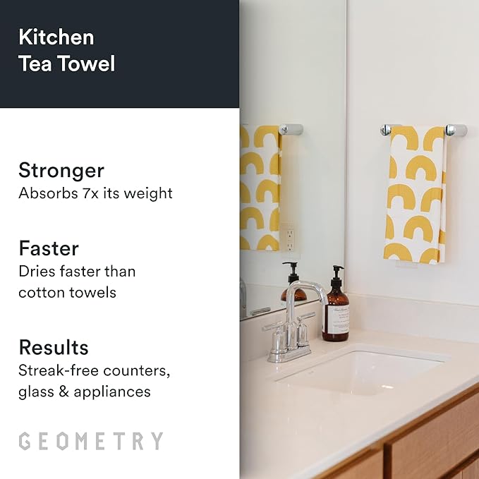 GEOMETRY Kitchen Tea Towels - Quick Dry Microfiber Dish Towels for Kitchen Sunny Hills, 18" x 30" 1 Pack