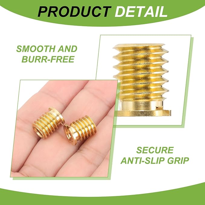 PATIKIL 1/4" Female to 3/8" Male Convert Screws Adapters, 5 Pcs Tripod Thread Adapters Mount for Camera Monopod Video DSLR SLR Mic Stand, Gold