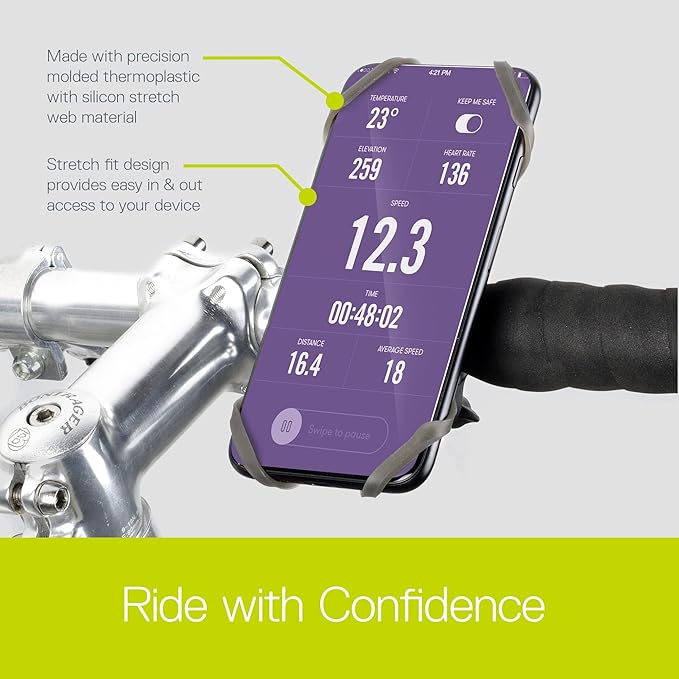 Delta Bike Phone Mount Cycle - Xmount Bicycle Phone Holder Adjusts to Any Handlebar & Fits Any Phone or iPhone - Easily Accessible Bike Accessories for Adult Bikes