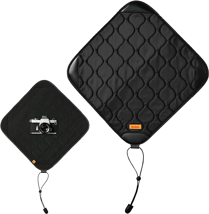 KODAK Camera Wrap Size L 38.5x38.5cm - Water-Resistant, Anti-Scratching and Dust-Free Protective Cloth for SLR Camera, Tele Lens (Black) [ONE Item]