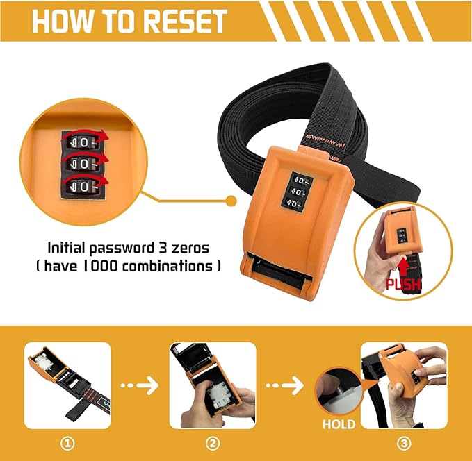 800lbs Lockable Tie Down Straps with 3-Digit Password Buckle Include 3 Steel Cables 1.5" Width Keep Kayak Surfboard Paddleboard Canoe Safe 2pack Each Strap 10FT
