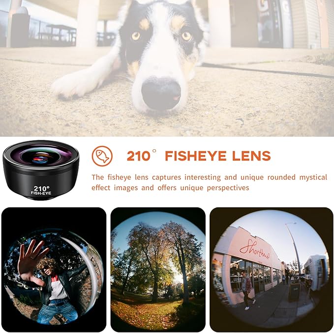 3-in-1 Smartphone Lens Kit - 210° Fisheye, 120° Wide-Angle, 25X Macro for Stunning Photography - Compatible with iPhone/Android/Cellphone and Tablet