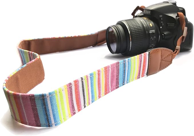 Alled Camera Neck Shoulder Belt Strap,Camera Straps for Women/Men for All DSLR/Nikon/Canon/Sony/Olympus/Samsung (Colorful Stripes)