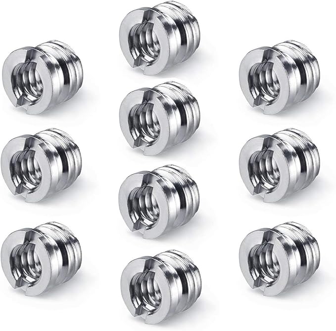 Camera 1/4"-20 to 3/8"-16 Reducer Bushing Convert Screw Adapter for Monopod, Tripod, Ballhead, Stand and Video Light DSLR SLR (10 Pack)