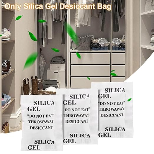 200PCS Premium Transparent Desiccant Packs for Storage, Absorbers for Control Absorbing, Desiccant Dehumidifiers Bags for Electronics, Clothes Shoes, Jewelry, Spices(Color:3 * 4cm)