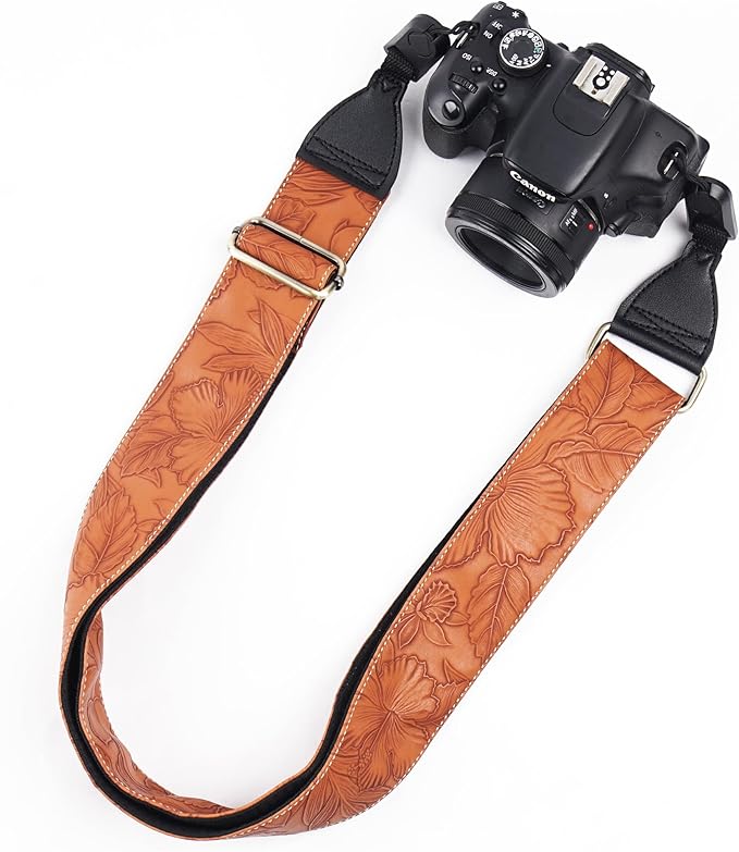 QIELIZI Lifestyle Camera Strap,Vintage Adjustable Vintage Neck & Shoulder Strap for All DSLR Cameras