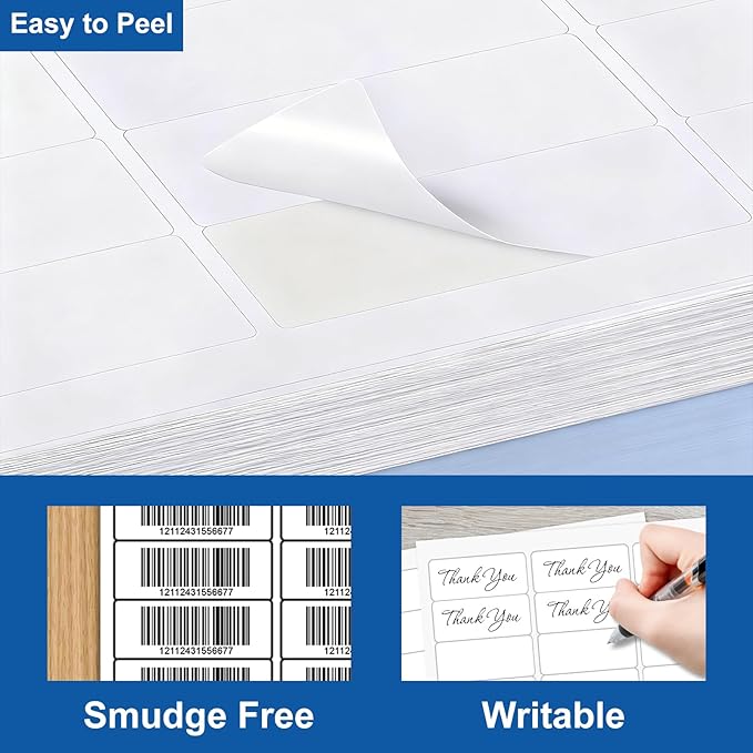 [100 Sheets] PAPRMA 1” X 2-5/8” Printable Address Label 30-up Mailing Labels for Envelope, Laser Inkjet Printer Label Sticker Sheet, 3000 Labels Blank White