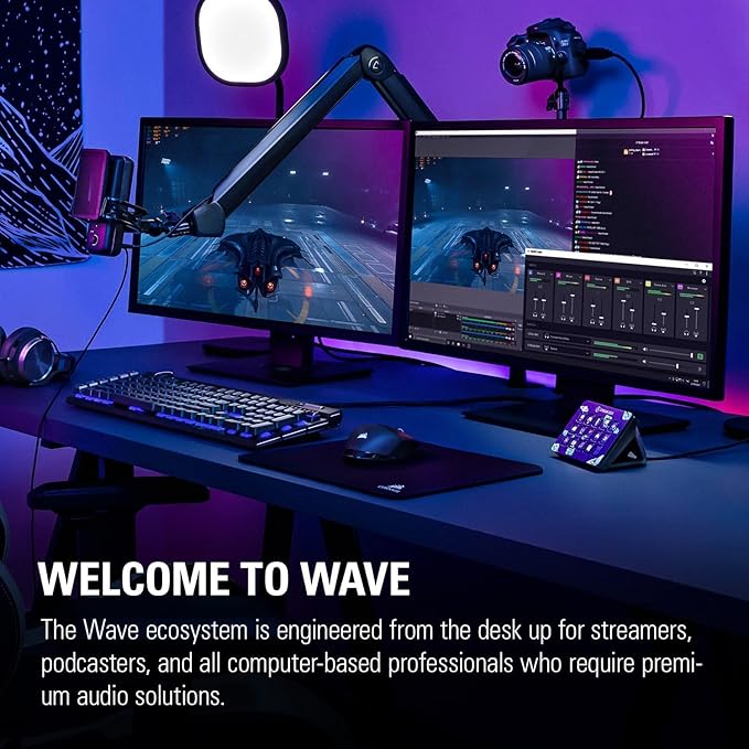 Elgato Wave Mic Arm Premium Broadcasting Boom Arm with Cable Management Channels (10AAM9901_cr) (Renewed)