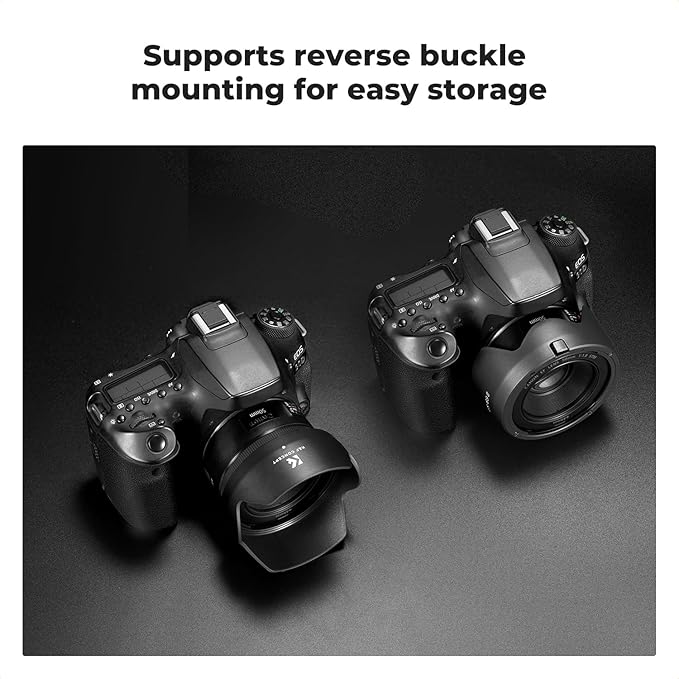 K&F CONCEPT Lens Hood Compatible with Canon EF 50mm f/1.8 STM Lens, Reversible Snap on Camera Lens Shade Replacement of ES-68 II Hood, Compatible with 49mm Filters and Lens Cap