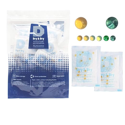 Dry & Dry 20 Gram [30 Packets] Orange Indicating Silica Gel Packets Desiccant - Food Safe Silica Gel Packs, Silica Gel, Desiccant Packs, Moisture Absorbers