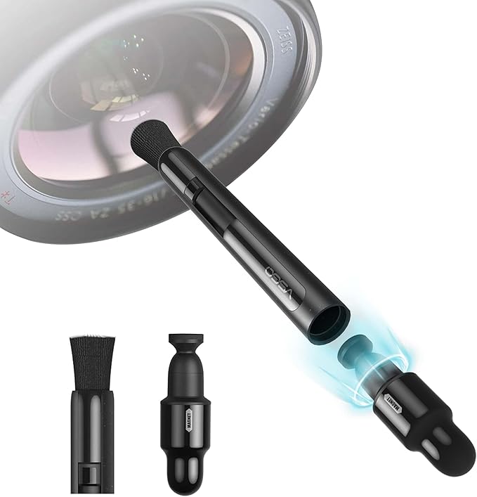 VSGO Lens Cleaning Pen with Power Switch – Compatible with Canon, Nikon, Sony Cameras, Binoculars, and AR/VR Glasses – Includes 2 Replaceable Carbon Tips (V-P03E)