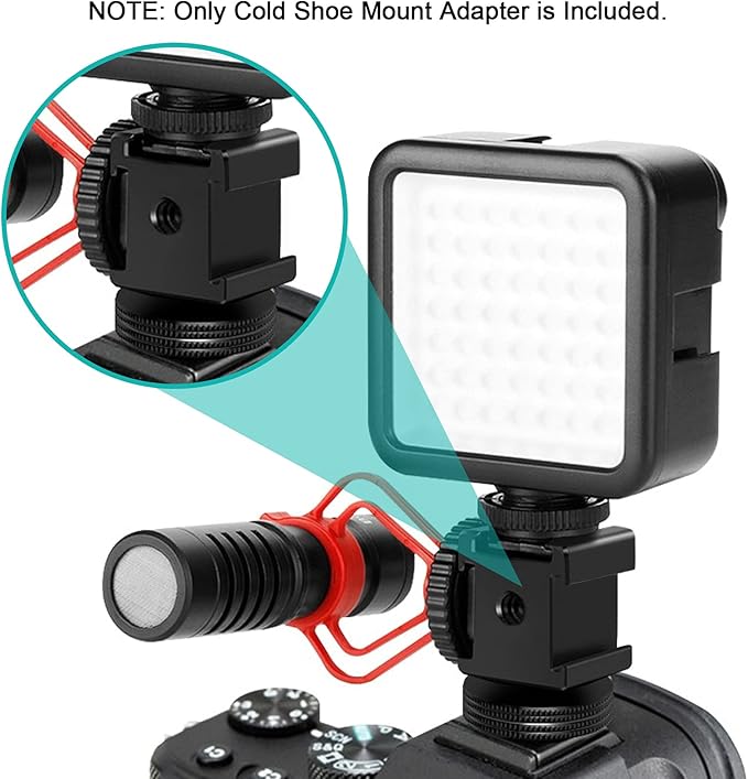 Fotoconic Triple Cold Shoe Mount Bracket Camera Hot Shoe Mount Adapter for Flash Lights Monitors Microphones Audio Recorder