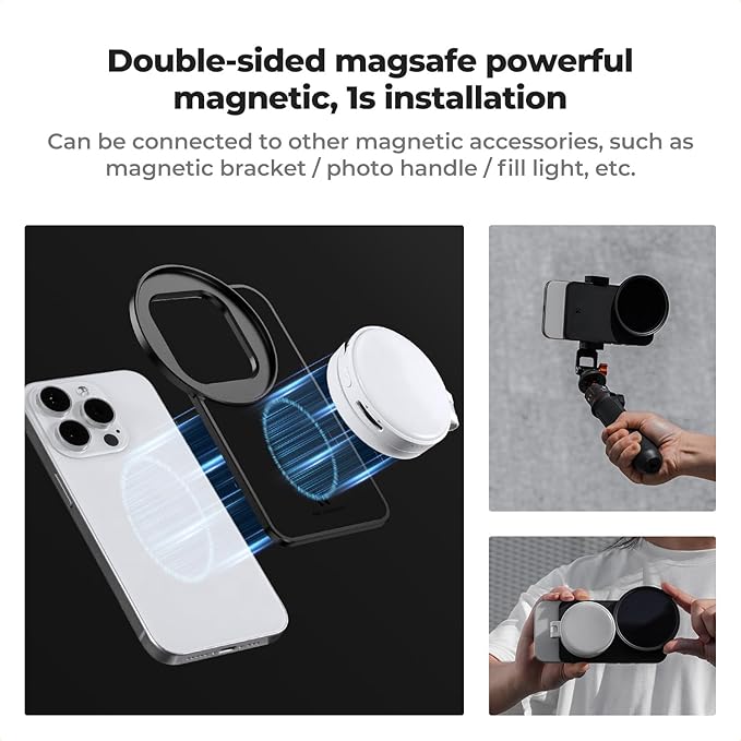 K&F CONCEPT 6.1 inch Magnetic Lens Filter Mount Adapter with 67mm CPL Filter for iPhone, Compatible with 17/16/15/14/13/12, 16/15/14/13/12 Pro