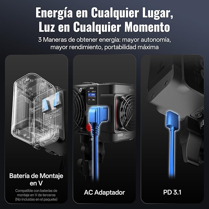 ZHIYUN MOLUS X200 Bi-Color Standard 200W Video Light [Official] Handheld Continuous Output Light Portable Professional Photography Light Bowens Mount 2700K~6500K CRI≥95 TLCI≥97 Only 800g (NO Battery)
